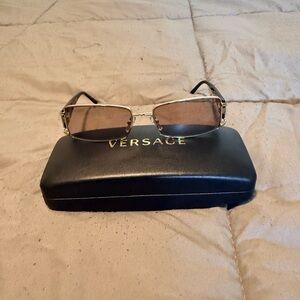 Versace Gold and Brown Men's Sunglasses